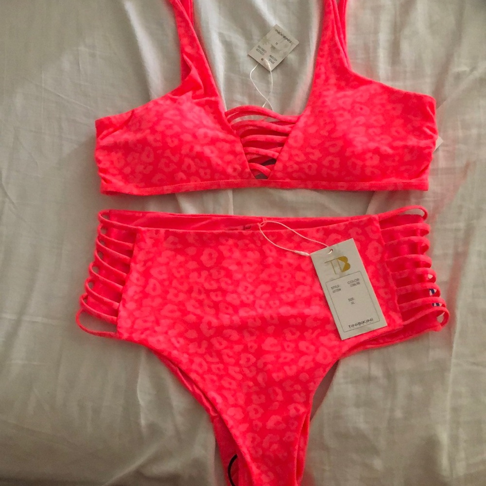 Neon Pink Cheetah print 2 piece